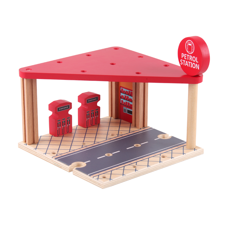 Wooden Petrol Station Set