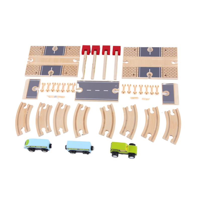 Wooden Road Junction Set