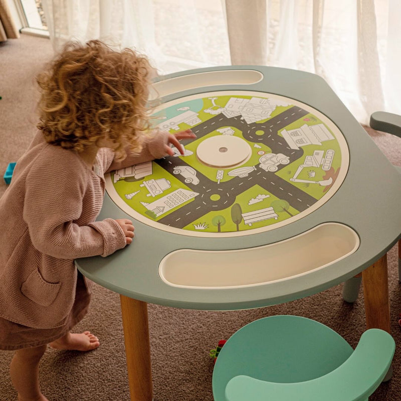 Play&Learn Activity Table Set with Adjustable Legs - Lego duplo compatible