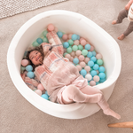 Riababy Soft Rounded Ball Pit with 200 Pastel Balls